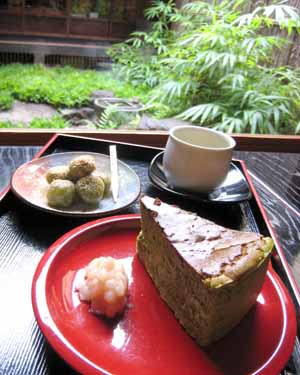 煎茶・抹茶チーズケーキ