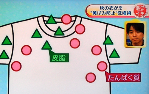 衣替えのお悩み：衣類の黄ばみ対策法（あさイチより）